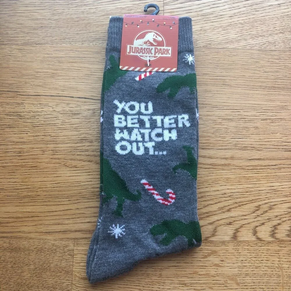 Jurassic Park Christmas Socks Stocking Stuffer NWT